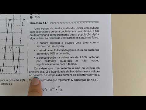 Q147 Matemática ENEM 2019 (amarelo): Uma equipe de cientistas decidiu iniciar uma cultura com exempl