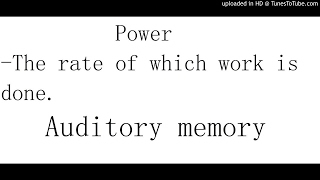 Power definition for SPM students (Auditory memory)