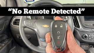 2018 - 2024 Chevy Equinox NO REMOTE DETECTED - How To Start Chevrolet With Dead Key Fob Battery