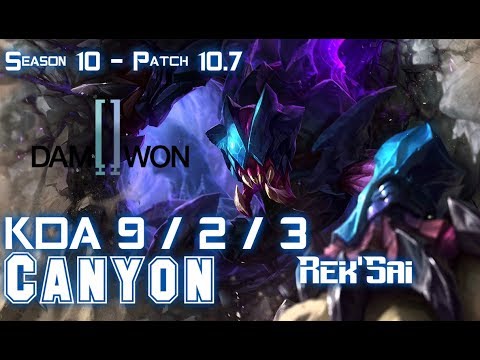 DWG Canyon REK'SAI vs ELISE Jungle - Patch 10.7 KR Ranked