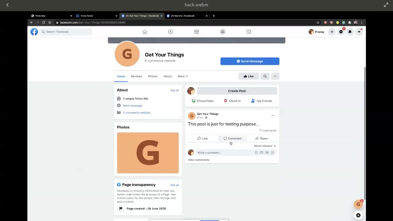 Facebook Hackathon Devpost - Grow Scale