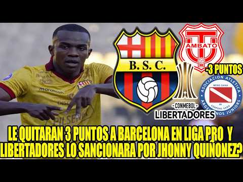 BARCELONA PERDERA 3-0 EN MESA VS TECNICO UNIVERSITARIO Y LIBERTADORES TAMBIEN LO SANCIONA? LA VERDAD
