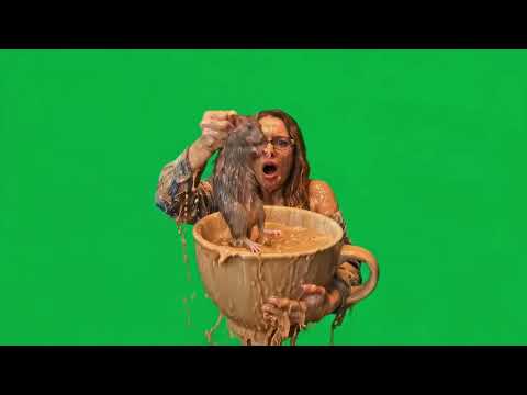 Woman with glasses and the rat 4K green screen #vfxassets #greenscreen
