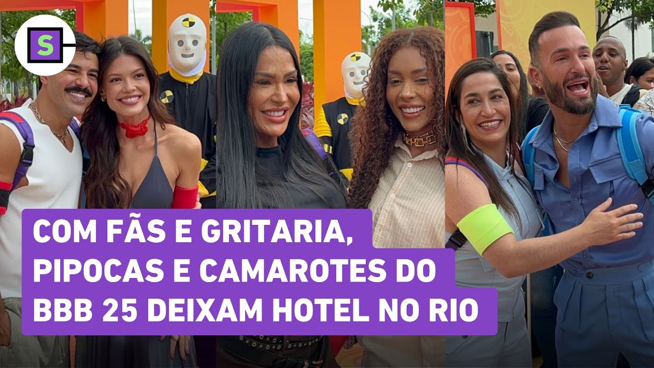 BBB 25: Veja VÍDEO da saída de Gracyanne, irmãos Hypólito, Vitória Strada e+ CONFINADOS no hotel
