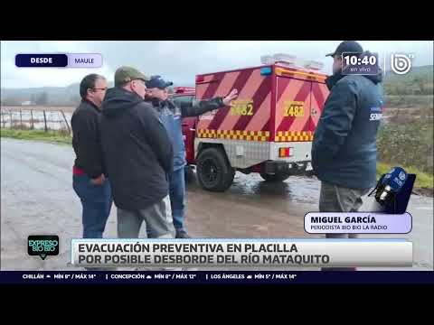Senapred solicita evacuar preventivamente sector Placilla de Licantén por desborde del río Mataquito