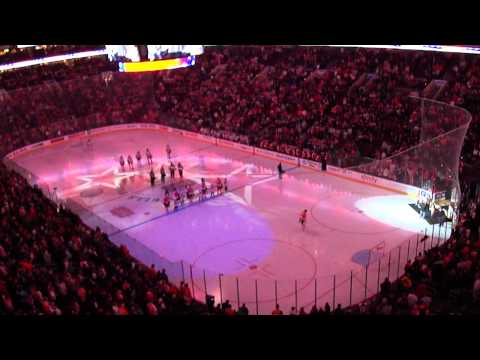 Lauren Hart sings the National Anthem before Flyers/Rangers 12/18/10