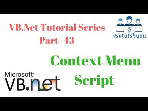 VB.Net Tutorial Series Part -43 ContextMenuScript