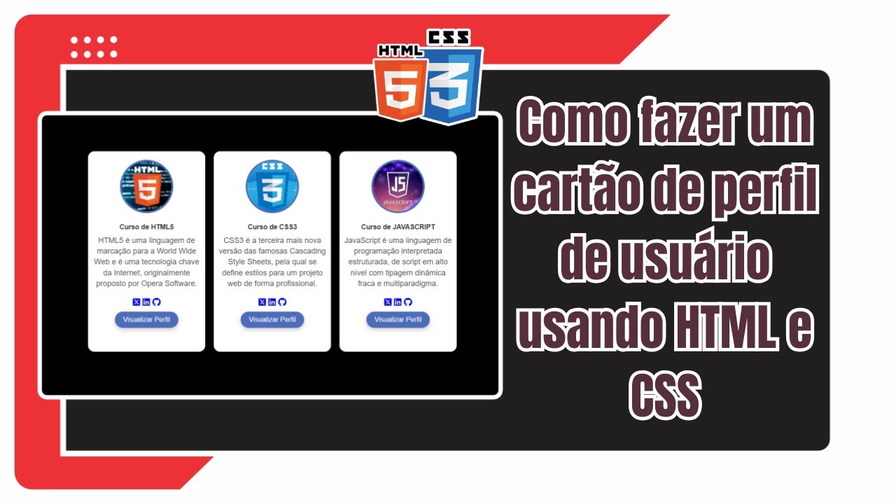 Como fazer um cartão de perfil de usuário usando HTML e CSS
