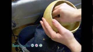 Cleaning the Interior of a Gourd