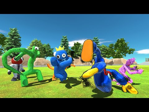 Battle Between Rainbow Friends vs Poppy Playtime - Animal Revolt Battle Simulator