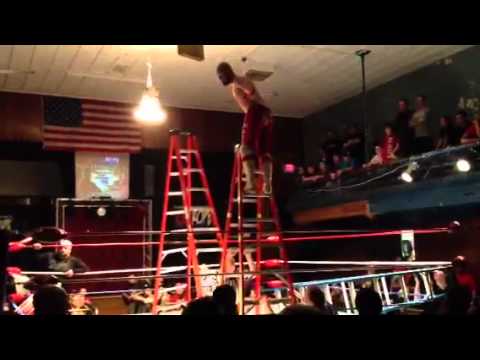 Indie wrestling ladder match (clip 3)