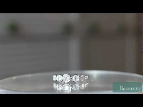 14k White Gold 1.0 ct Diamond Five-stone Ring