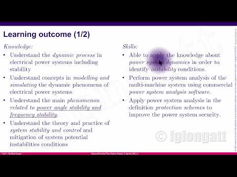 "Advanced Electrical Power System Analysis" - Module presentation