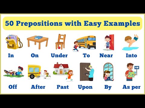 50 Prepositions with Easy Examples | Learn English Prepositions for Beginners | English Vocabulary
