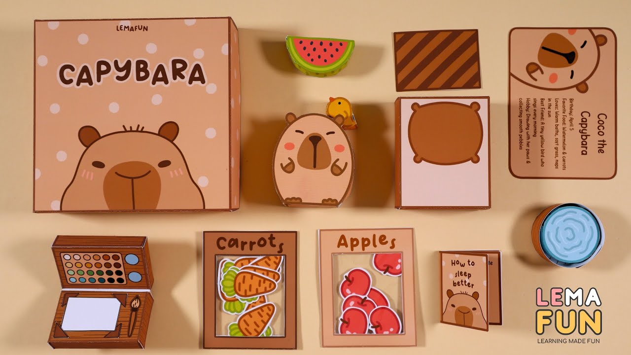 DIY Capybara Paper Craft Box | Fun crafts to make at home with kids