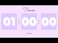 🪻 1 Hour Silent Timer With Cute Ending Alarm Pastel Purple Timer