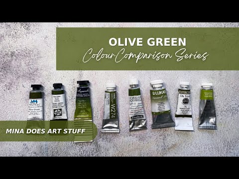 Olive Green Watercolour - Colour Comparison Series - Mina Does Art Stuff