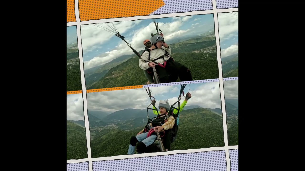 五色鳥民宿老闆父子首次飛行傘體驗