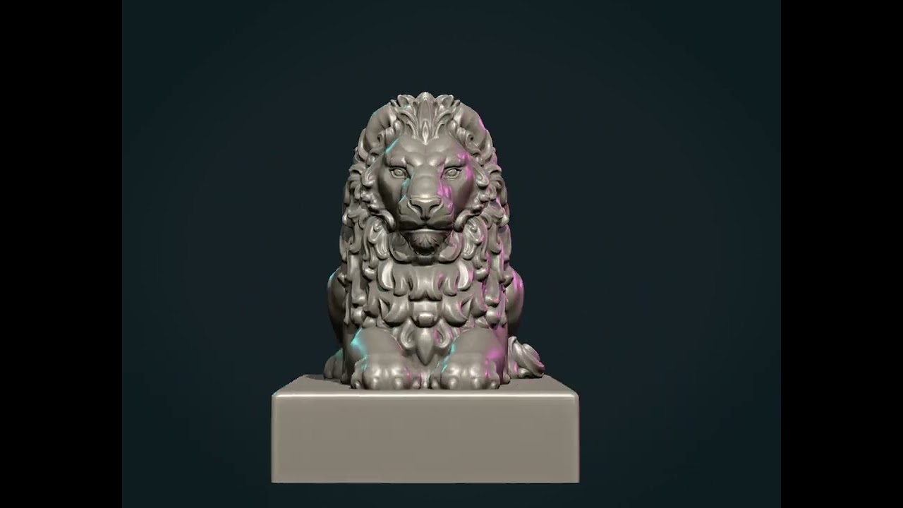 Lion Sculpture 3D Print Model