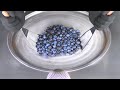 ASMR Blueberry Ice Cream Rolls Fast Rough Aggressive Food ASMR With Tapping Scratching Tingles