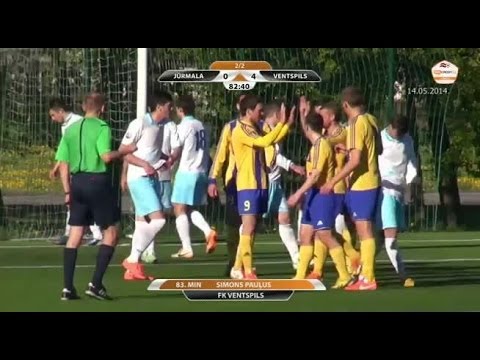 14.05.14 Simonas Paulius scores goal vs FC Jurmala_(video sportacentrs.com)