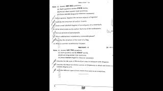 BIPC INTER 1ST YEAR Zoology 2025 QP #exam #previoupapers #exampaper #education #questionpaper