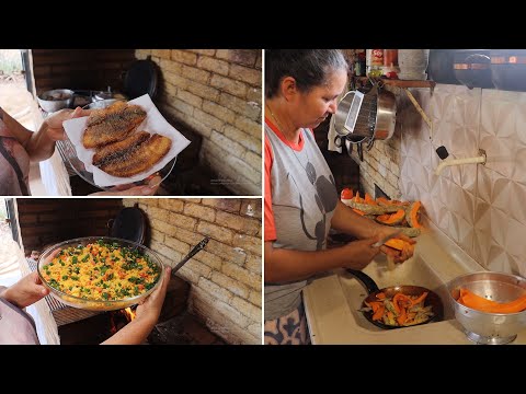 Couscous Farofa with Cod + Fried Fish