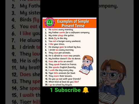 20 examples of simple present tense||#short