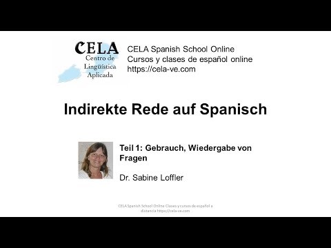 Spanisch Indirekte Rede Teil 1 Zeitenfolge
