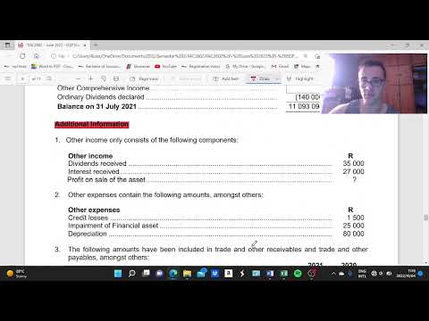 FAC2602 May June 2022 Question 3 - Statement of cash flows (indirect method)