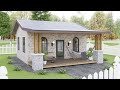 20'x23' (6x7m) Small House with 2 Bedrooms | Cozy Stone House