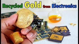 Recycle gold from electronics devices. e-waste Recycling scrap components connectors circuit Boards.