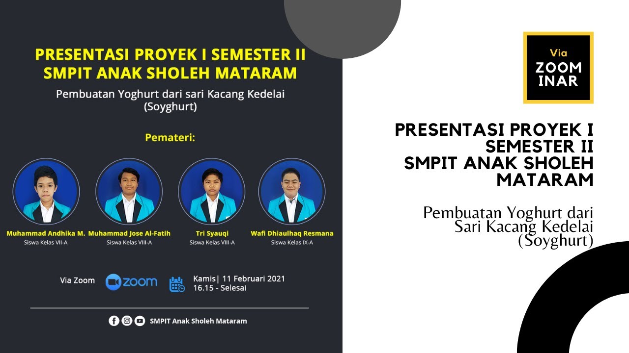 Presentasi Proyek I Putra Via Zoom Meeting 2021