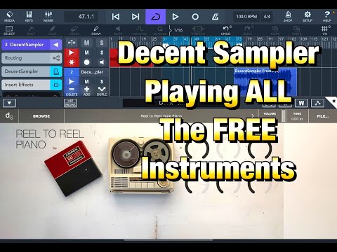 Decent Sampler - Playing ALL The FREE Instruments - Demoed in Cubasis 3 for the iPad