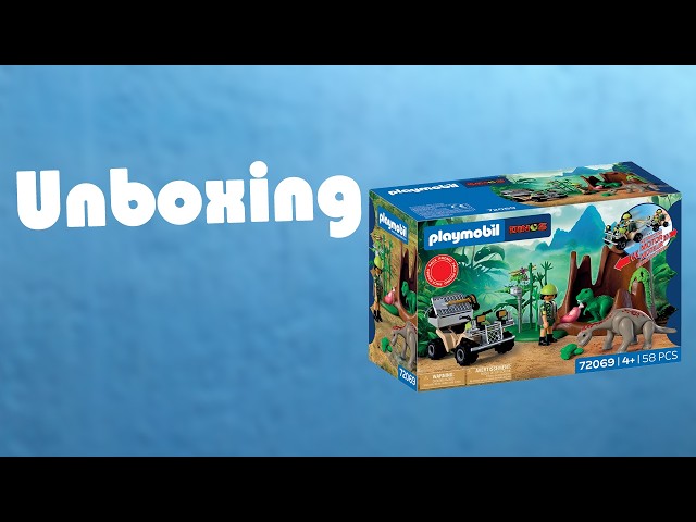 Vídeo relacionado con PLAYMOBIL Dinos Escondite de Dinosaurios | Investigador de Dinosaurios con Quad, cría de T-Rex y cría de braquiosaurio | Juguete para niños a Partir de 4 años | 72069