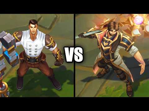 Arcane Survivor Jayce vs Arcane Jayce Skins Comparison (League of Legends)