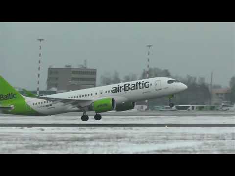 LIVE Planespotting at Riga International Airport ( Freezing and Snow)