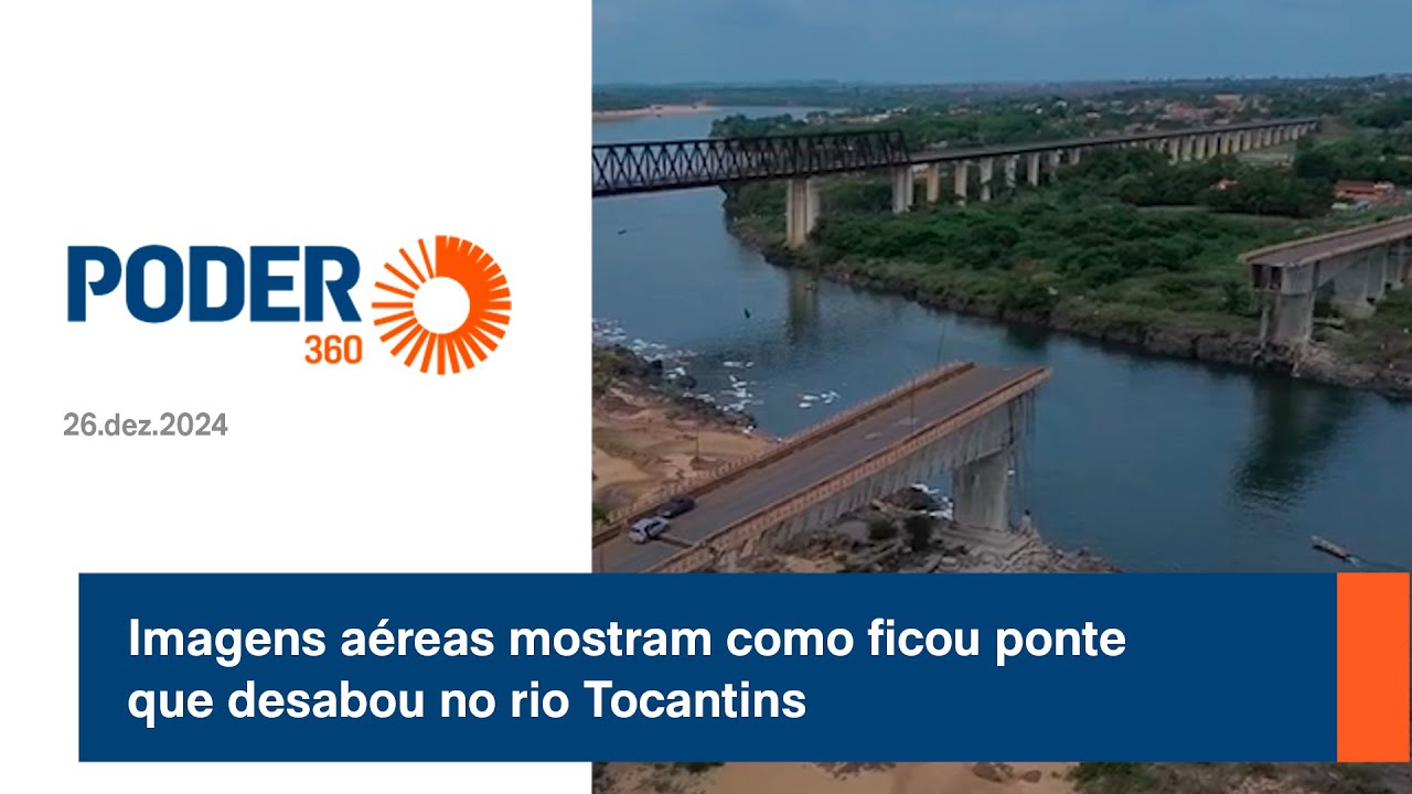 Imagens aéreas mostram como ficou ponte que desabou no rio Tocantins