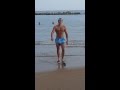 Bodybuilder Arin Ali on The beach