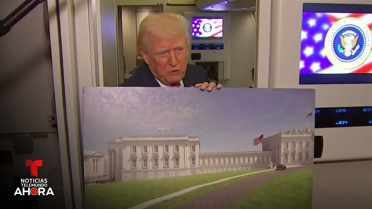 Trump muestra bocetos de cómo se verá el salón de baile que se construye en la Casa Blanca