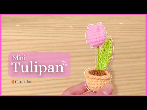 🌷 Crochet Mini Tulip with a Woven Pot 😍 Easy Step-by-Step Tutorial ✅ BEGINNER LEVEL