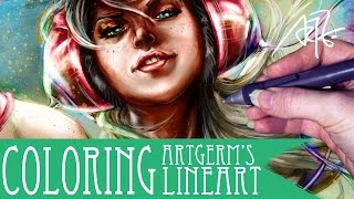 Coloring Artgerm's Lineart: Pepper - 2014 - Soggykitten