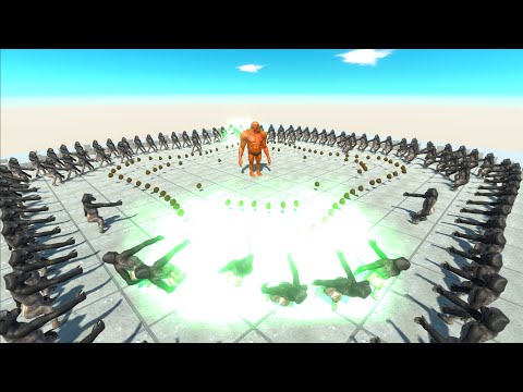 100x POOJECTILE GORILLAS vs VARIOUS UNITS - Animal Revolt Battle Simulator