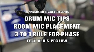 Video thumbnail for DRUM MIC TIPS ADDING A ROOM MIC USING 3 TO 1 RULE feat The Heil PR31 BW by Kenny Sharretts