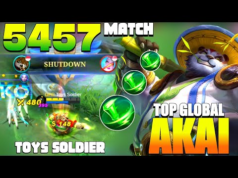 5.457 Match Nonstop Roaming | Top Global Akai Gameplay 2022 | Akai Top Global Best Build 2022 | MLBB