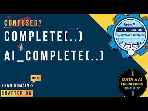 COMPLETE Cortex Function + AI_COMPLETE() Deep Dive Tutorials | SnowPro GenAI Exam | Domain 2 (40%)