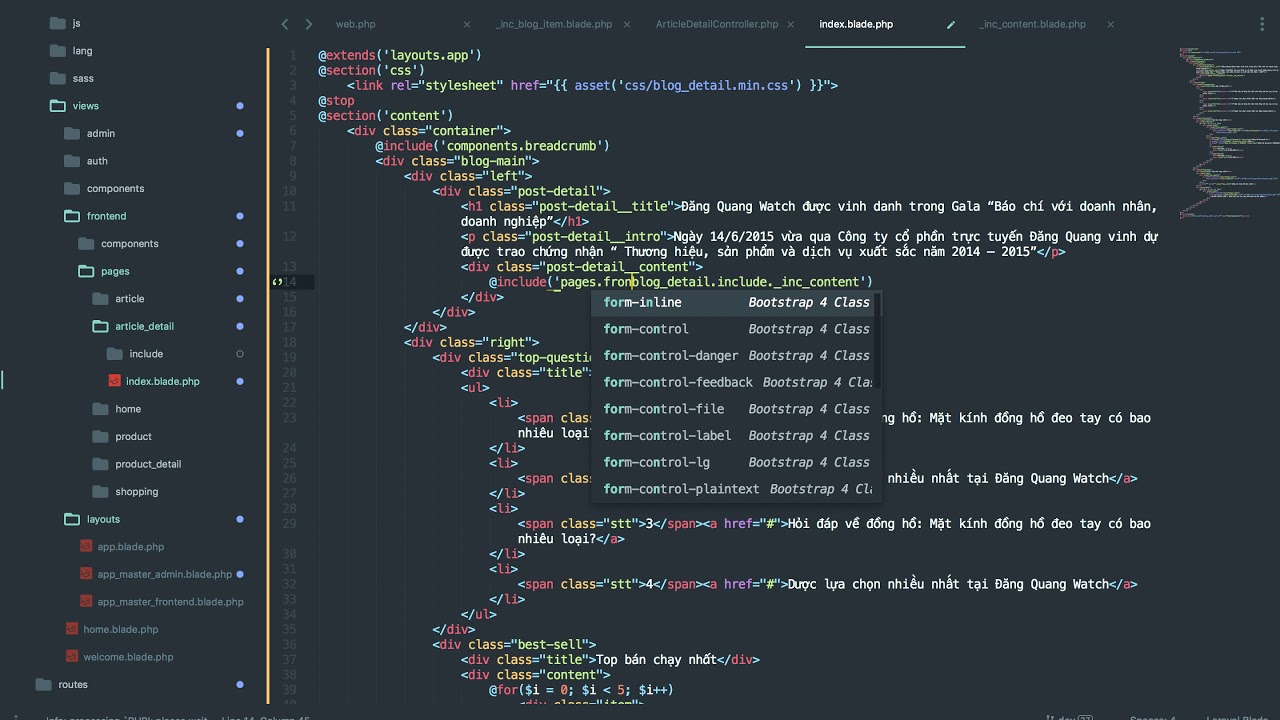 [Seri] - Website đồng hồ - Giao diện chi tiết bài viết
