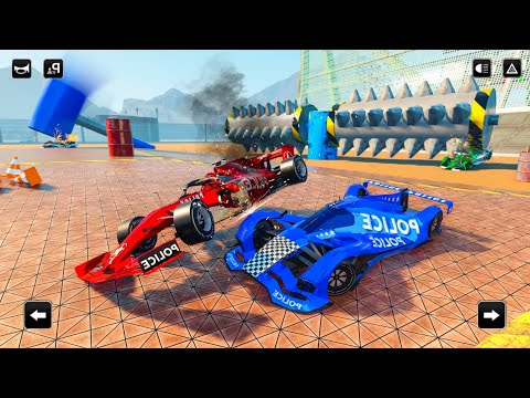 US Police Formula Car Crashing Derby Demolition Simulator - Android IOS Gameplay.