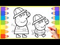 Coloring Peppa Pig And George Fun For Kids Part 76