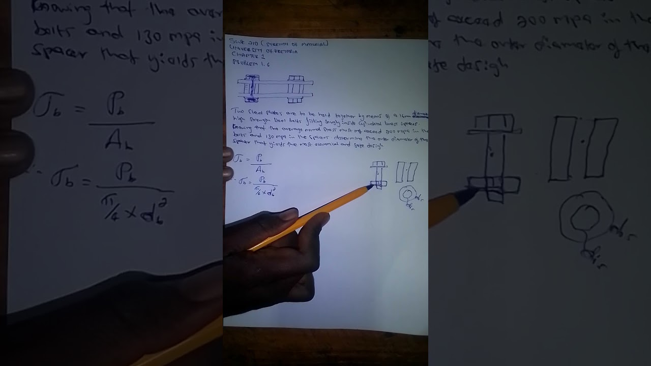 SWK 210 ( STRENGTH OF MATERIAL) UNIVERSITY OF PRETORIA, CHAPTER 1, PROBLEM 1.6
